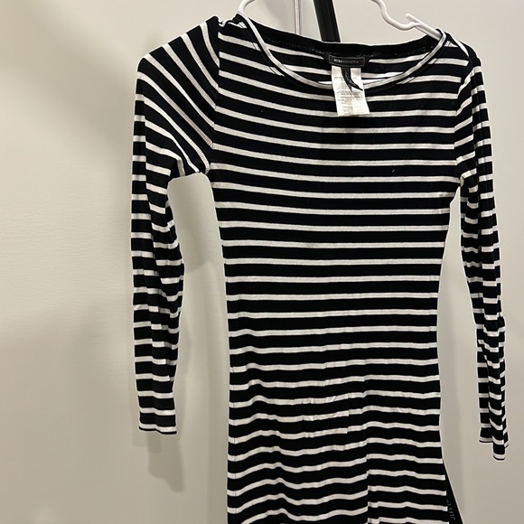 BCBGMAXAZRIA dress size small black with white stripes - Picture 3 of 3